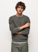 Pepe Jeans vohveli neulottu puuvillajersey miehet pesty mustaksi TB00854