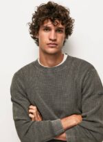 Pepe Jeans vohveli neulottu puuvillajersey miehet pesty mustaksi TB00854 - Image 3