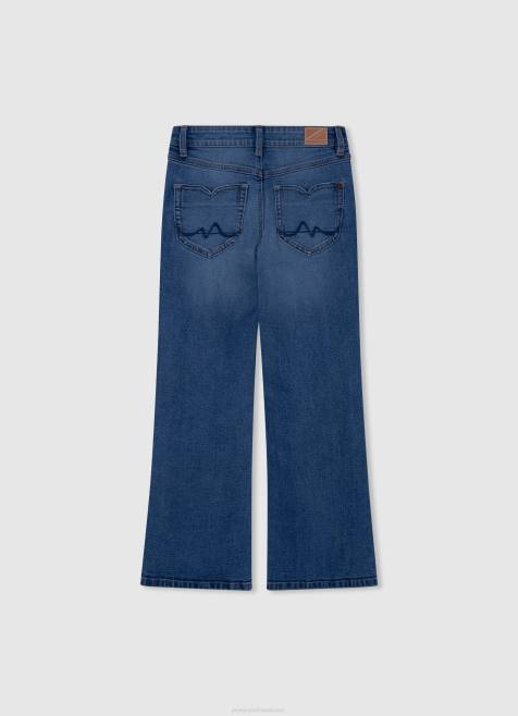 Pepe Jeans willa jr korkeavyötäröiset levenevät farkut tyttö denim TB001368 - Image 2