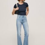 Pepe Jeans willa korkeavyötäröiset levenevät farkut naiset denim TB0059