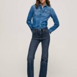 Pepe Jeans willa korkeavyötäröiset levenevät farkut naiset denim TB0061
