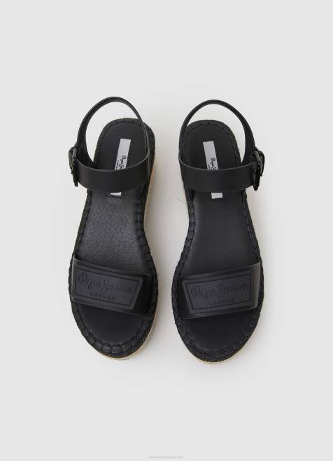 Pepe Jeans witney merkin wedge sandaalit naiset musta TB00643 - Image 2