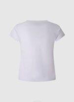 Pepe Jeans yksivärinen printti t-paita tyttö valkoinen TB001453 - Image 2