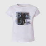 Pepe Jeans yksivärinen printti t-paita tyttö valkoinen TB001453