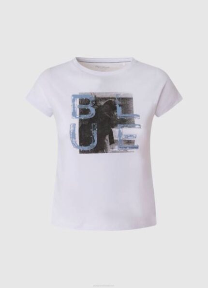 Pepe Jeans yksivärinen printti t-paita tyttö valkoinen TB001453